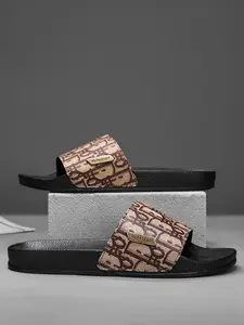 Vintage Pattern Men's Flat Sandals, Non-Slip Soft Sole Casual Shoes, Ideal for Home and Beach Wear, Comfortable and Stylish Footwear