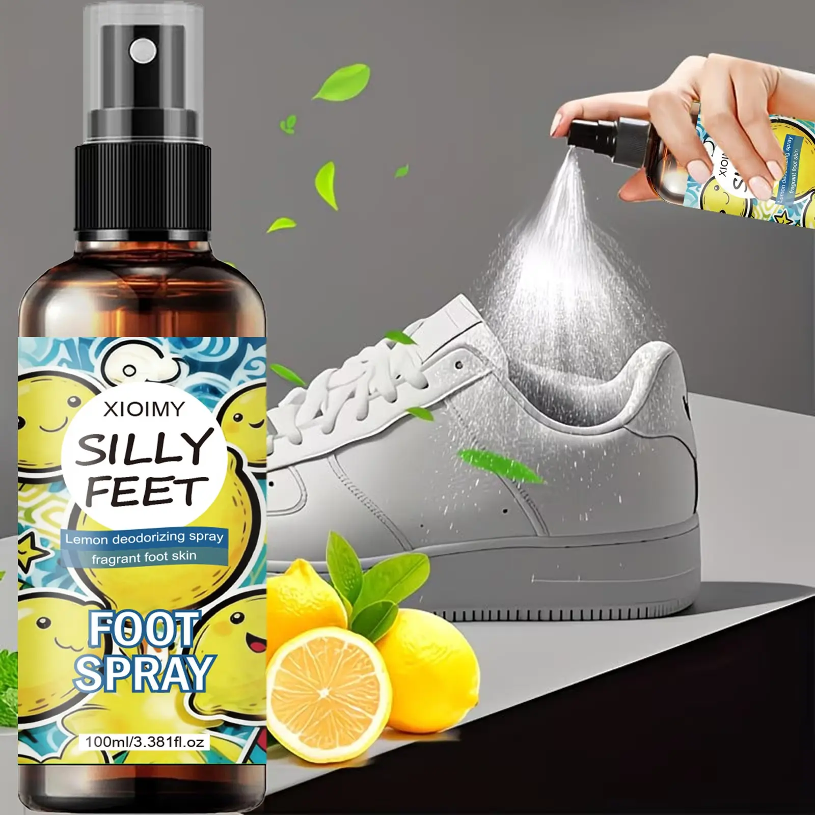 Lemon Foot Deodorant Spray 100ML, Foot Spray For Smelly Feet, Foot Care Product, Low Sensitivity Odor Control Agent, Fresh Texture Quickly Eliminates Odors, Long Lasting Effect