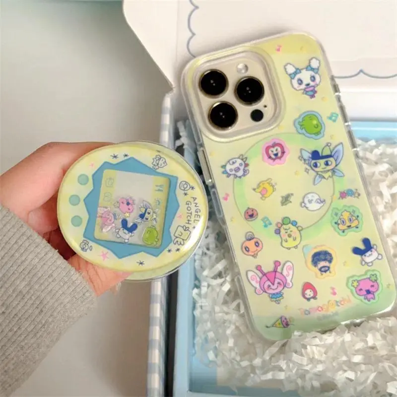 Kawaii funny cartoon For MagSafe magnetic Stand Phone Case For iPhone 16 Pro 15 14 13 12 Pro Max Cute Funda protective cover