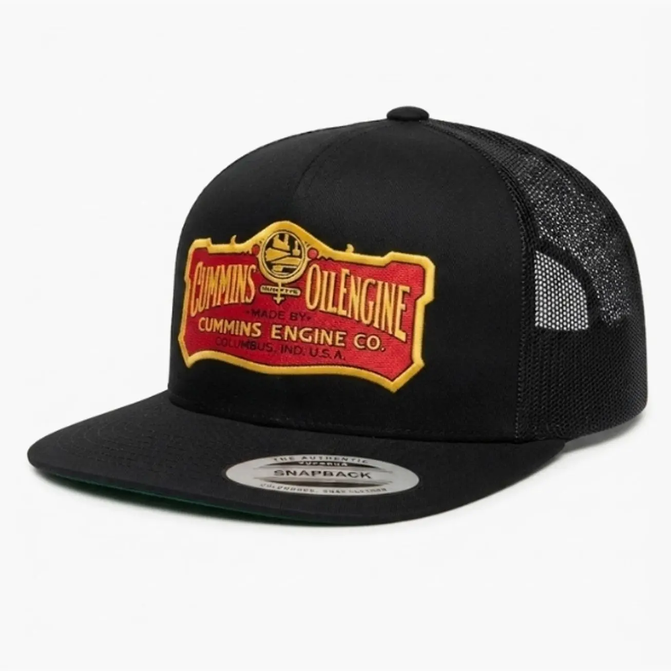 Cummins Oil Engine Embroidered Retro Hat Trucker Hat Many Colors Snapback Hat, Unisex Casual Street Style, Gift Idea For Her Him, Unisex Everyday Wear