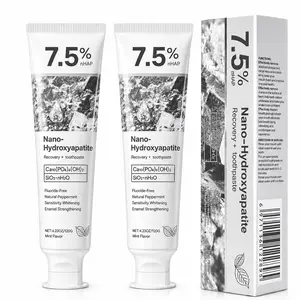Nano Hydroxyapatite Toothpaste 7.5% nHAP 4.23 oz Enamel Strengthening Fluoride Free Natural Peppermint for Sensitive Teeth Oral Whitening Toothbrush Cleaner Bath