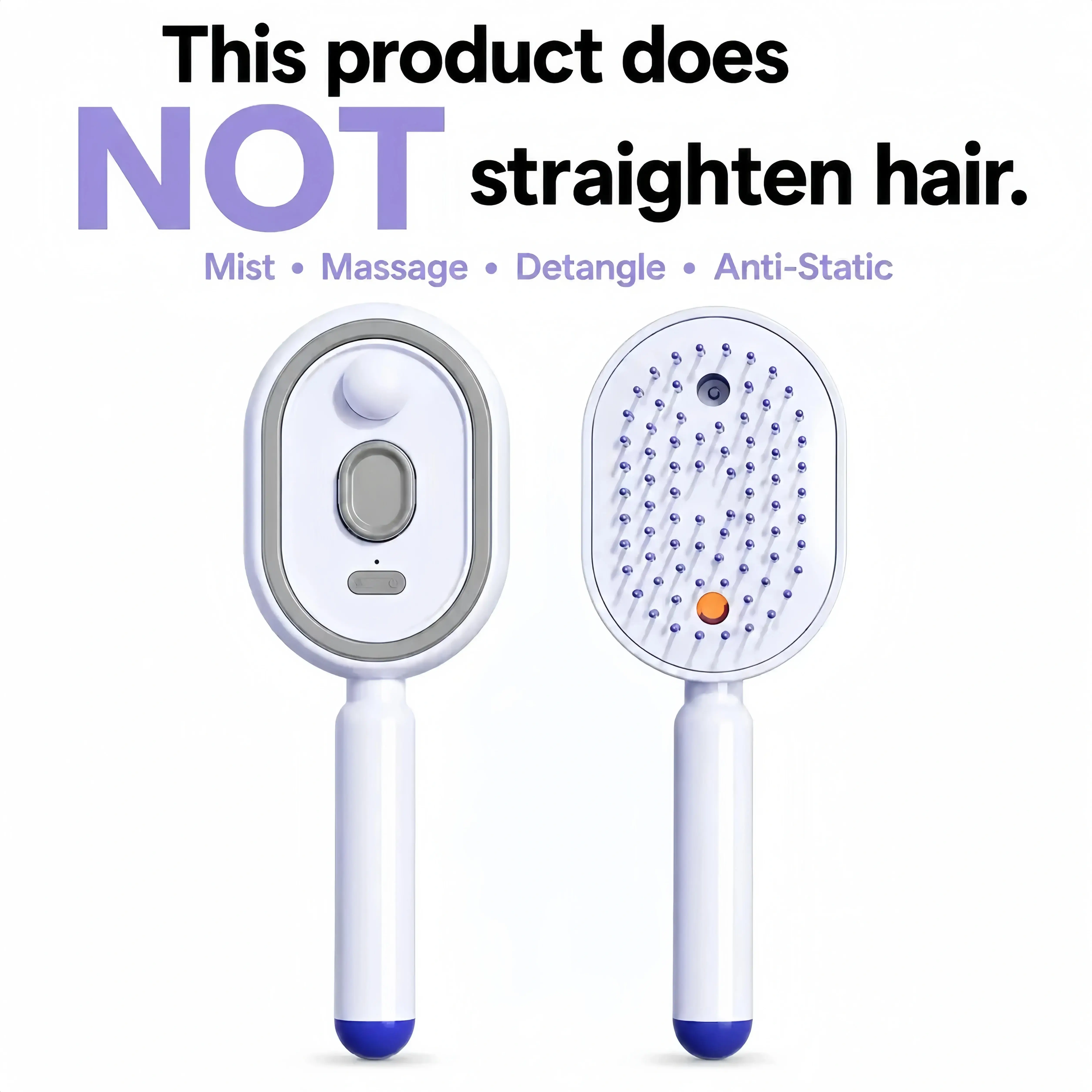 Electric Spray Air Cushion Massage Comb,Spray Air Cushion Brush for 5-in-1 Detangling Hair,Rechargeable Water Spray Brushes for Reduces Frizz Smooths & Nourishes