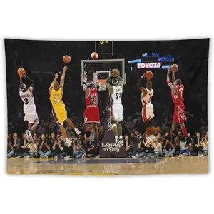 2025 New KCQX''MCPD Basketball Player Basketball Jump Shot Basketball Tapestry Basketball Flag For Room Wall Hanging Art Decoration Teen Boys Bedroom College Dormitory Decoration Party Background Gift Tapestry Suitable For Party, Bedroom Be