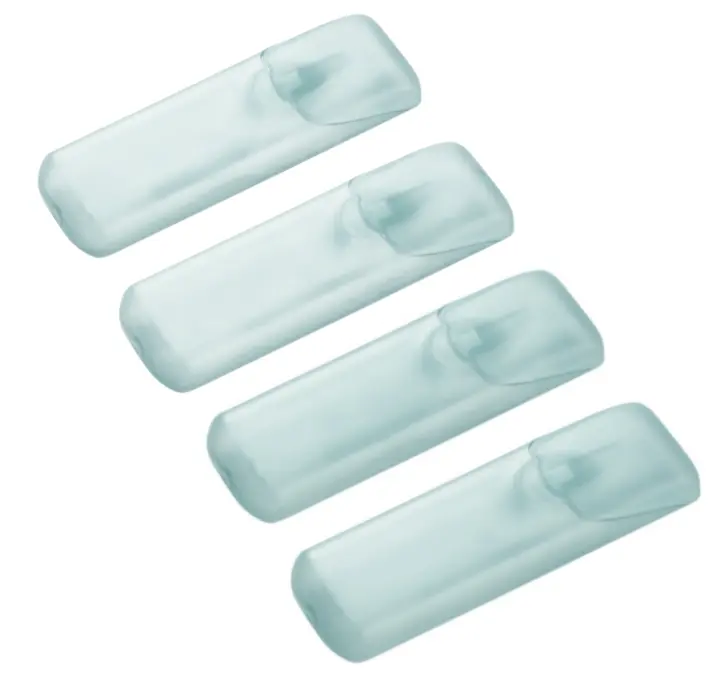 4-Piece Portable Toothpick & Cotton Swab Holder Set | Transparent Blue, Snug Press Lid, Compact 1 in Dia, Fits Purse Car Desk Drawer