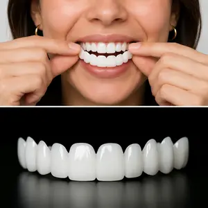 [3 Pairs] Quick 1-Minute Teeth Whitening: Painless Clip-onTeeth Whitening Strips for an Instant Perfect Smile,Temporary Dentures for Instant Confidence Instant Visual LookEnhancer Natural White & Comfortable Moldable FalseTeeth