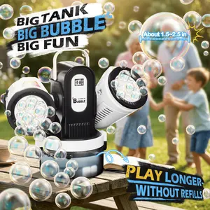 Belemar Dual-Engine   with RGB Lights & Remote Control, 150° Auto Rotation, Battery Status Display, Type-C Rechargeable,700mL Tank, Maker for Kids, Parties, Weddings, Outdoor Events bubble machine