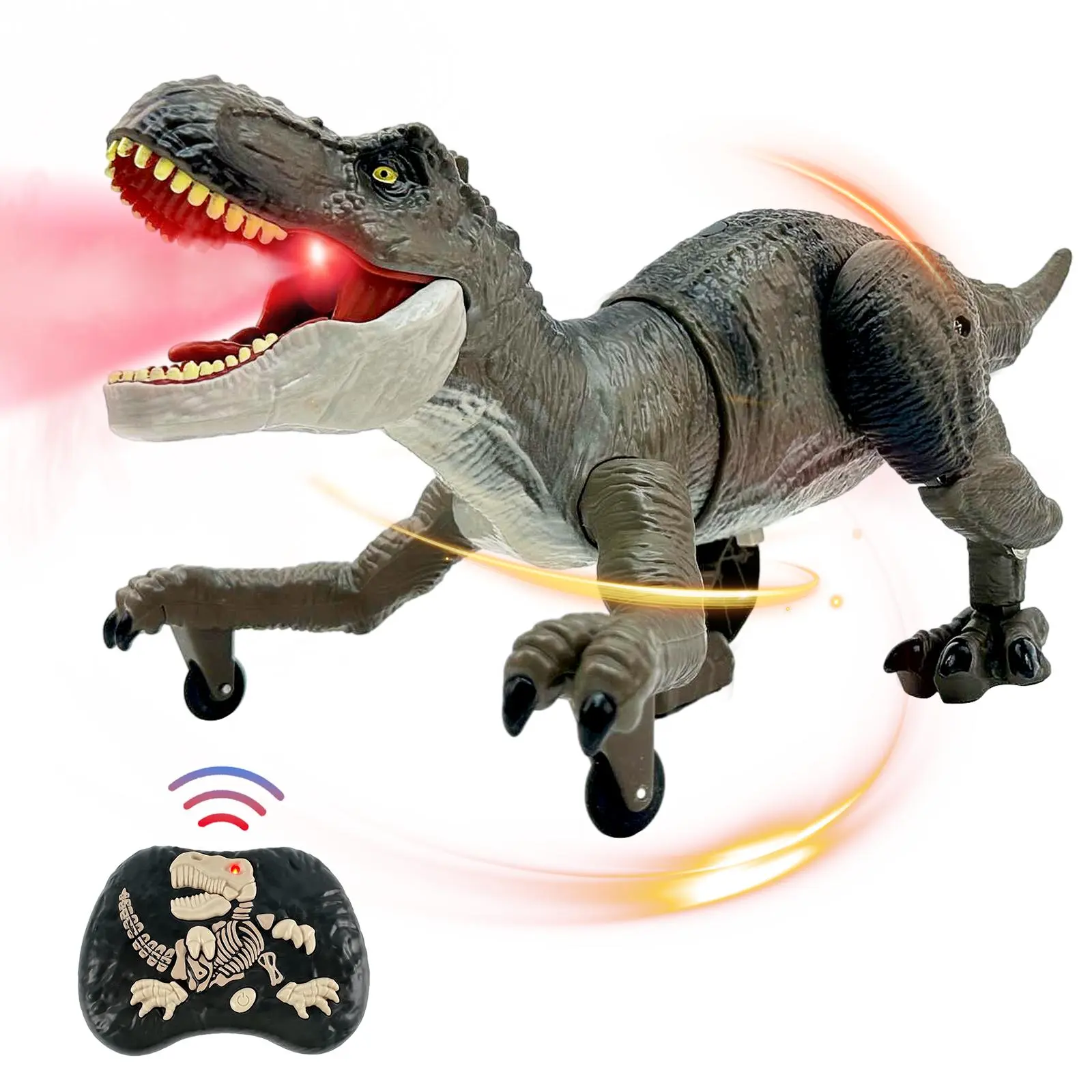 Remote Control Dinosaur Toy,Birthday Holiday Gift for Kids Ages 3-12,Reality animal Walking,Roaring,Spraying Mist, Rechargeable toy