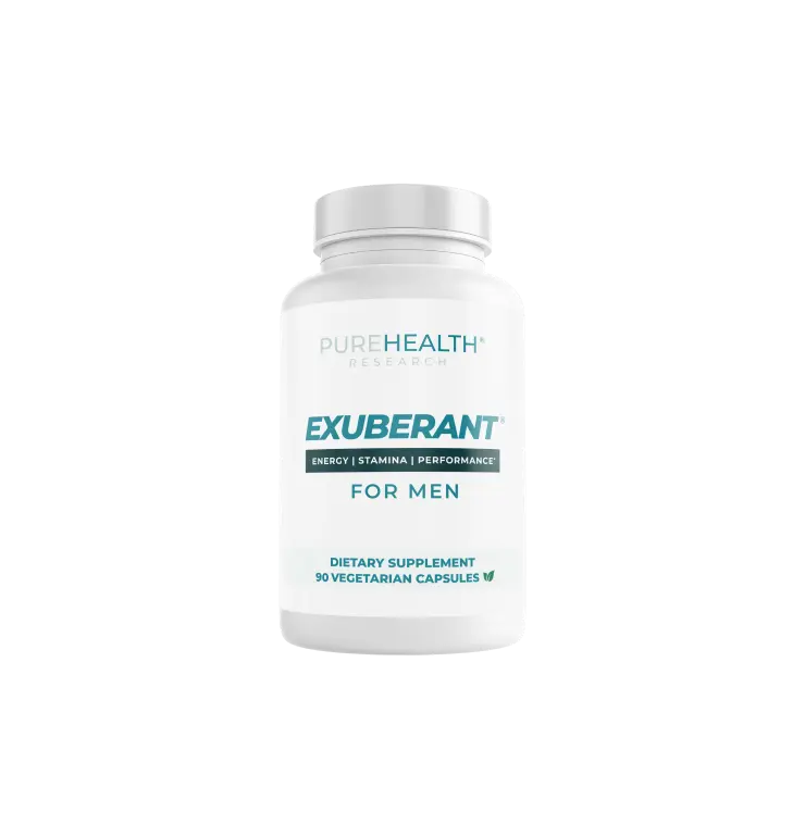 PureHealth Research Exuberant Testo Booster Capsules - Men’s 50+ Performance Support, Natural Dietary Supplement for Fitness, Healthcare, Stamina, Vitality & Muscle Strength