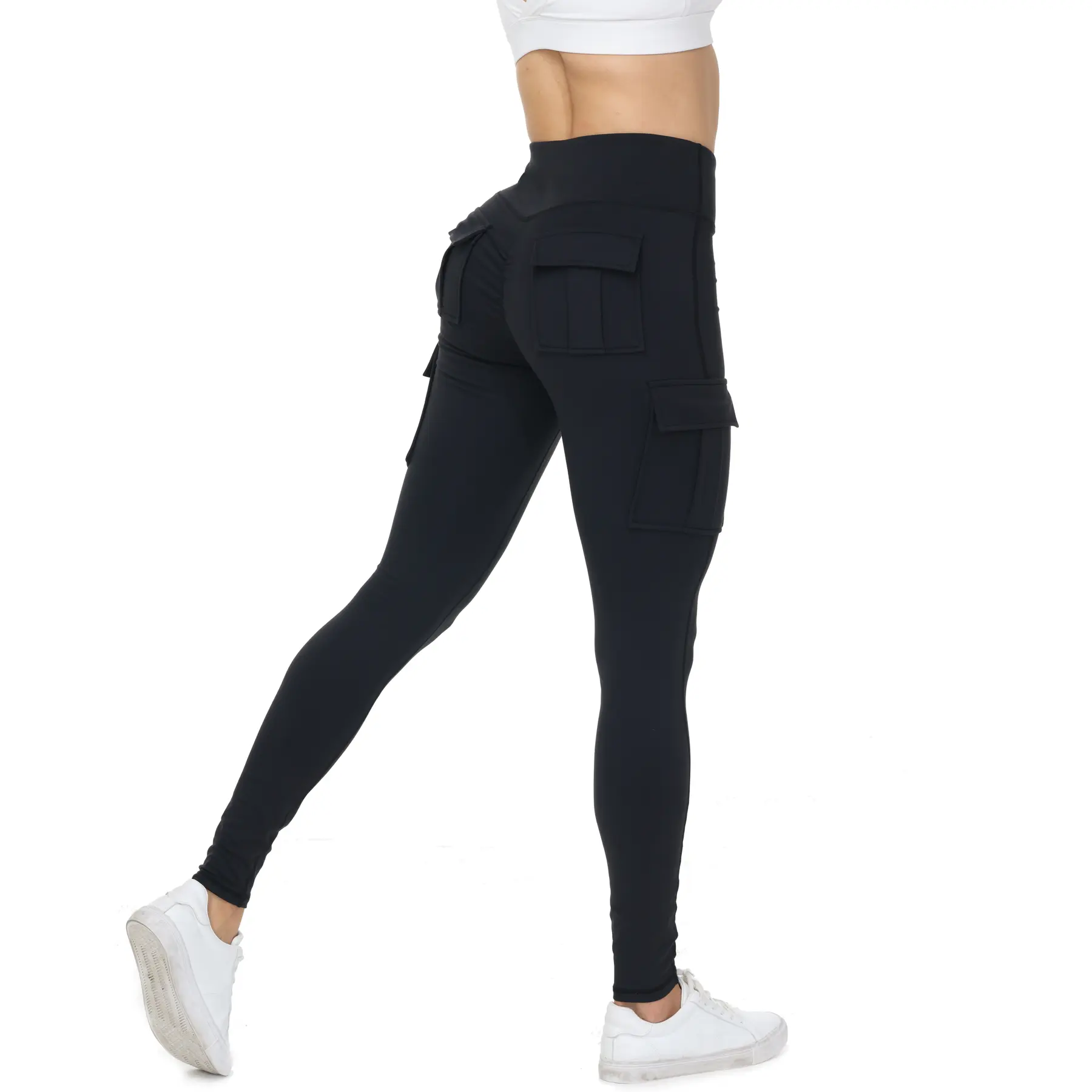 Women's Cargo Leggings, High Waisted Yoga Pants withPockets for Workout, Athletic Running Joggers, GymTapered Sweatpants, Tummy Control Casual Sport Pants
