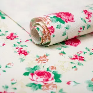 RAY STAR PVC Pink Rose Design Grip Shelf Liner Non Adhesive, Strong Grip Bottom, Easy Clean Kitchen Drawer, Cabinet, Cupboard Dresser Protector Cover, Non Slip Rubber Mat