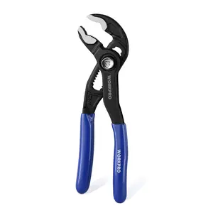 WORKPRO 5-Inch Water Pump Pliers, CR-V Plumbing Lock Plier, Quick Adjust Groove Joint Pliers, V-Jaw Quick Release Push Lock Pliers with Comfortable Grips