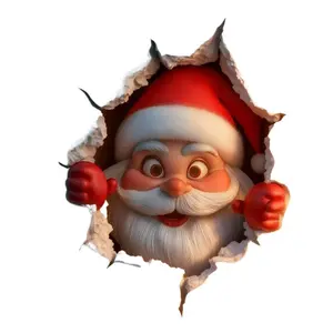 Funny Christmas Character Wall Sticker(3PCS)– Self-Adhesive Waterproof Holiday Decoration, Easy to Apply and Remove, Festive Wall Decor  – Perfect Gift Idea for a Warm Christmas Atmosphere!