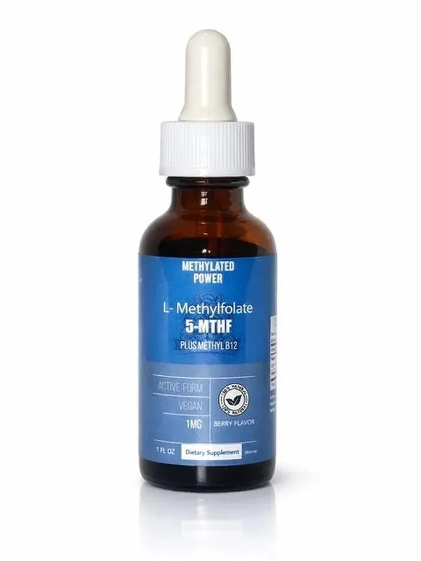 L-Methylfolate 5-MTHF Plus Methyl B12 Drops 1mg Vegan Berry Flavor Dietary Supplement