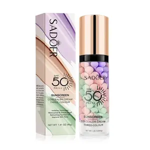 3-in-1 Color Correcting Facial Serum, Moisturizing Primer, , SPF 50 PA+++, Brightening Primer for Even Skin Tone, Oil Control & Refreshing, Purple, Pink & Green Tones