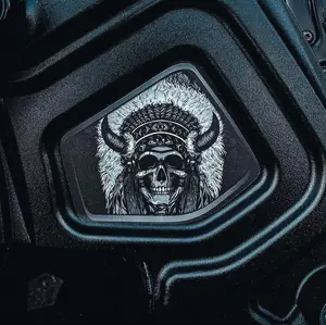 Indian Scout Mid-Frame Insert - Skull Warbonnet 108 BW