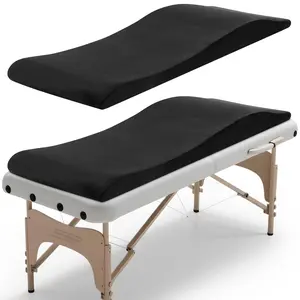 Lash Bed Topper, High Density Foam Massage Table Pad, Ergonomic Lash Bed Foam Topper, Curvy Esthetician Mattress, Washable Massage Table Padding Cushion , 70.8in×23.6in, Black