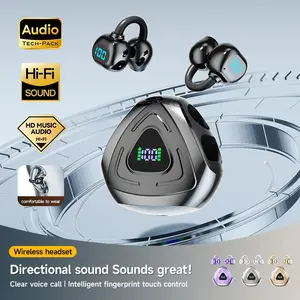New Senyang True Wireless Open Ear Music Headphones, UV Triangle Bluetooth-compatible Clip-On Gaming Headset, TWS HiFi Bass 9D Stereo, HD Call