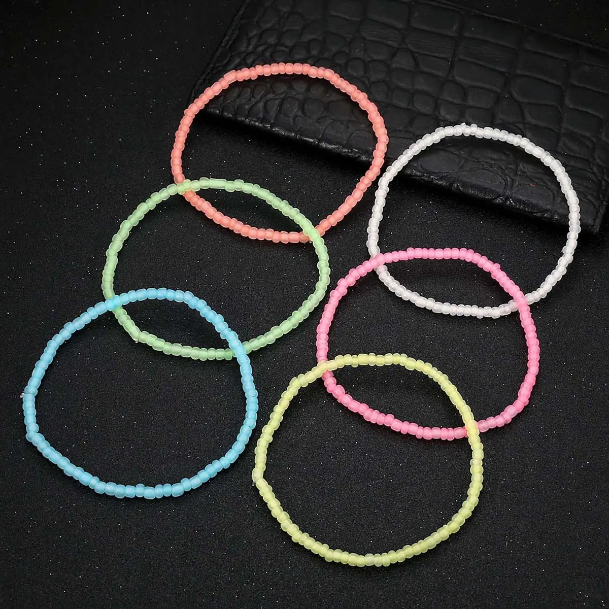 Fluorescent Rice Bead Anklet, Macaron Multi-color Options, Summer Beach Aesthetic Niche Foot Jewelry