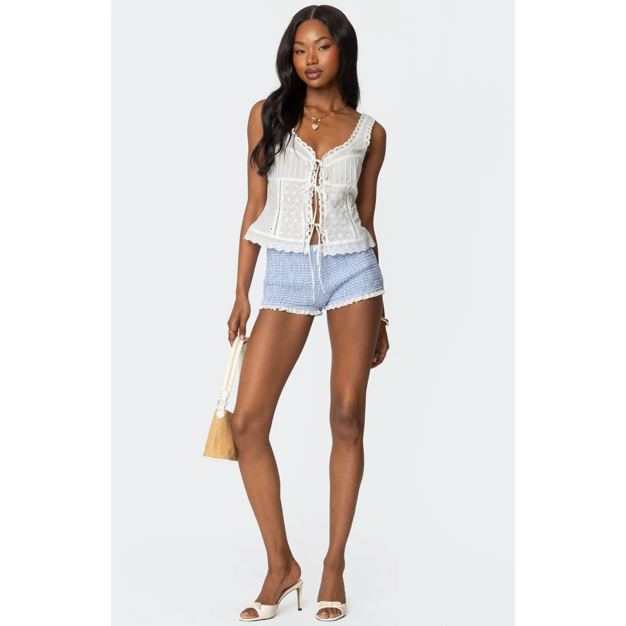 Edikted Women's Antonia Gingham Scrunch Shorts