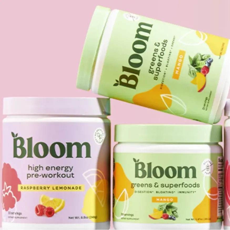 Bloom Nutrition Greens & Superfoods Powder (30 Servings) + High Energy Pre-Workout Powder (30 Servings)