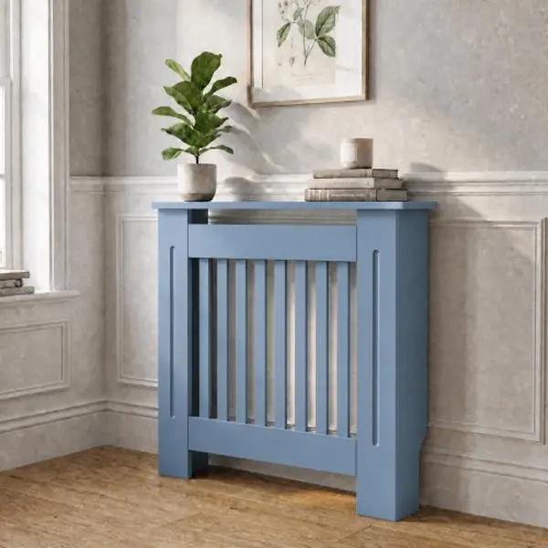 Radiator Cover Cabinet, Decorative Heater Protector, MDF Construction with Water‑Based Lacquer Finish, Safety Guard for Baseboard & Electric Heating, Home Decor Heating Concealment Cabinet