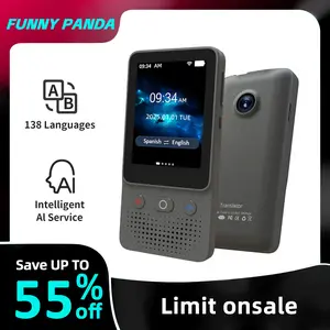 AI Language Translator Device | 138 Languages, Real-Time Voice & Photo Translation | Offline Mode & Touchscreen | Perfect for Travel & Business