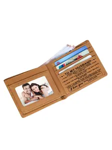 Men's Fashion Personalized Wallet Gift for Husband, Valentine's Day Birthday Wedding Anniversary Father's Day Present, Casual Graphic Plain Design, Durable Fashion Wallet