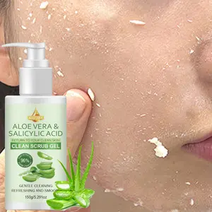 Aloe Vera & Salicylic Acid Exfoliating Scrub Gel, Gentle Exfoliator, Hydrating Exfoliant, Deep Cleansing, Gentle Non-Irritating, Strong Moisturizing, Brightening Skin Care, Moisturizer