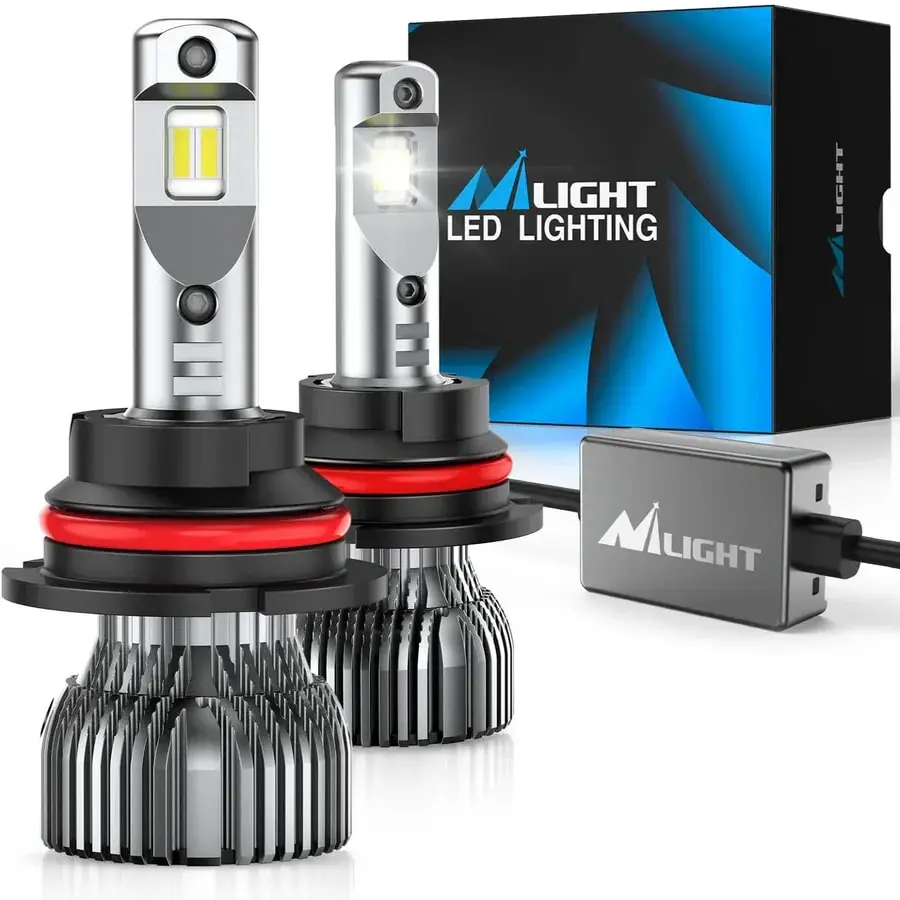 Nilight 9007/HB5 LED Headlight Bulbs E30 Series 70W 14000LM 6500K IP67 | 2 BULBS Super Bright Waterproof Automotive, Led Headlamps Bulbs