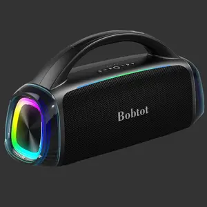 Outdoor Bluetooth Boombox Speaker with RGB Lighting, Bass Boost, and High-Quality Audio