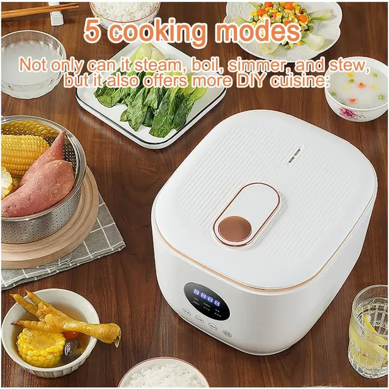 3L Low Carb Rice Cooker, Low Sugar Digital Steamer,Porridge,Soup,Quick Rice,White Rice,Stainless Steel Filter Basket，5 Cooking Functions,24H Timer & Auto Keep Warm