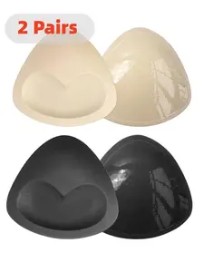 1/2 Pairs Women's Strong Waterproof Adhesive Push Up Invisible Nipple Covers, Solid Color Ultra-Thin Triangle Bra Pads, Breathable Breast Lift And Shaping Inserts Silicone Nipple Covers, Suitable For Casual Outings, Travel Vacation & Various Occasions