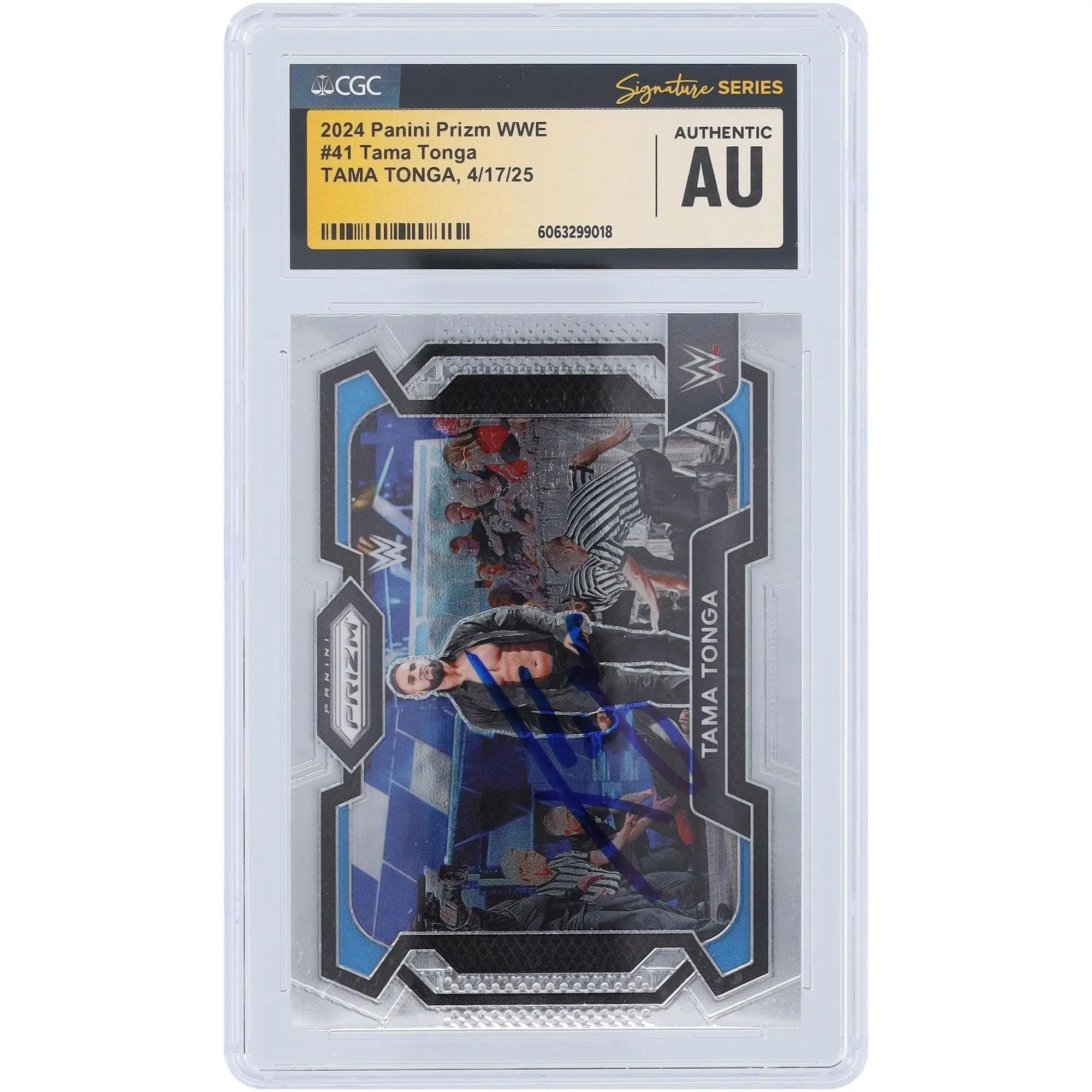 Tama Tonga WWE Autographed 2024 Panini Prizm #41 CGC Fanatics Witnessed Authenticated Card - Fanatics Authentic Certified