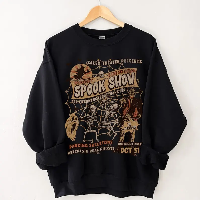 Retro Monster Mash Sweatshirt, Spooky Halloween Crewneck
