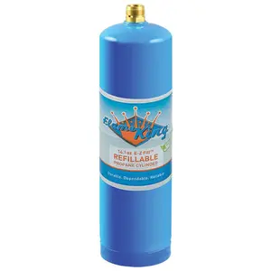 Flame King 1LB EMPTY Propane Welding Cylinder Tank, Reusable & Transportable - Safe and Legal Refill Option, 14.1 oz, Blue