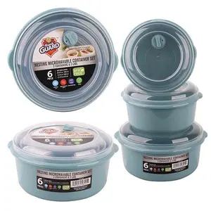 Fresh Guard Plastic Food Container w/ Vent 6PK Round Kitchen Utensils