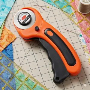 Multifunctional Magnetic Quick-Change Cutting Tool Set - Safety Lock Rotary Round & Flat Blades. Ideal for Fabric, Leather, Paper, Wallpaper Trimming & DIY Crafts. Versatile, Ergonomic Design.