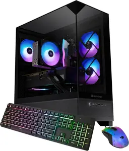 iBUYPOWER Element SE Gaming PC Desktop Computer Intel Core i5 14400F CPU, NVIDIA RTX 5060 8GB GPU, 16GB DDR5 RGB 5200MHz RAM, 1TB NVMe SSD, Windows 11 Home, Gamer Keyboard and Mouse - ESI5N5601