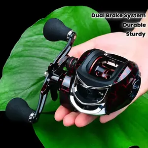 High-speed  bait wheel, dual braking system, maximum resistance 20 pounds - ergonomic grip, stainless steel durable wheel - suitable for carp and bass fishing, suitable for both saltwater and freshwater, the fisherman's choice, Small Fishing Reel Handle