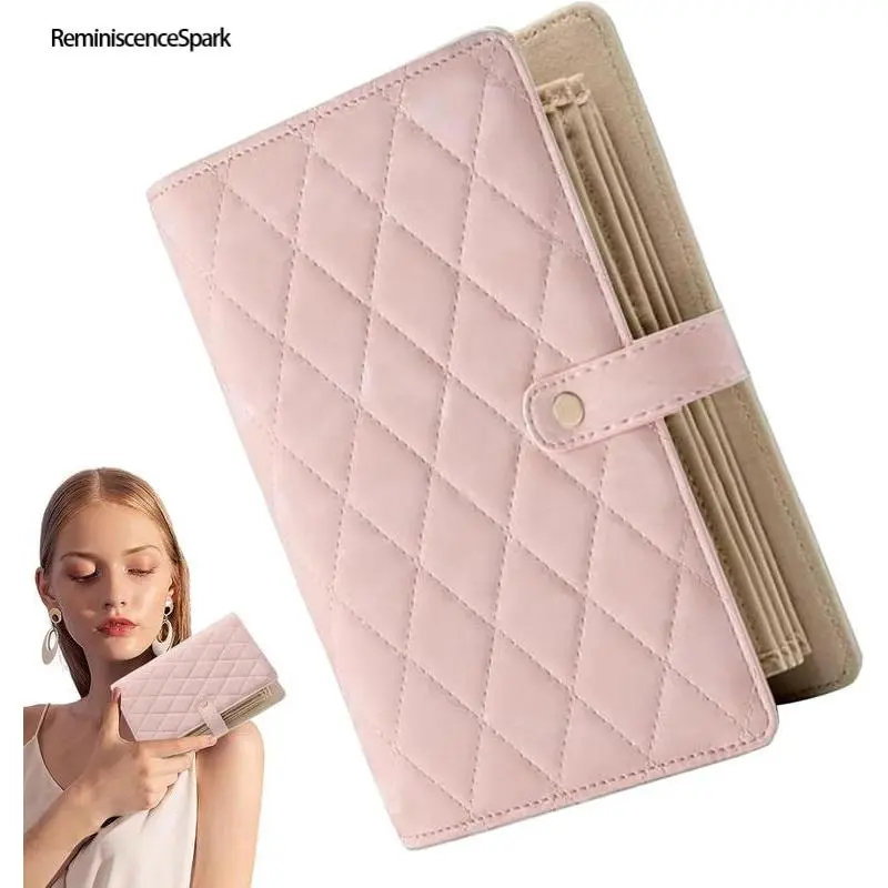 Multi-Functional Jewelry Book Organizer – PU Leather Ring Binder & Bracelet Storage with Clear Pouches, Portable Organizer for Jewelry, Postcards & Small Items, Great for Home & Travel