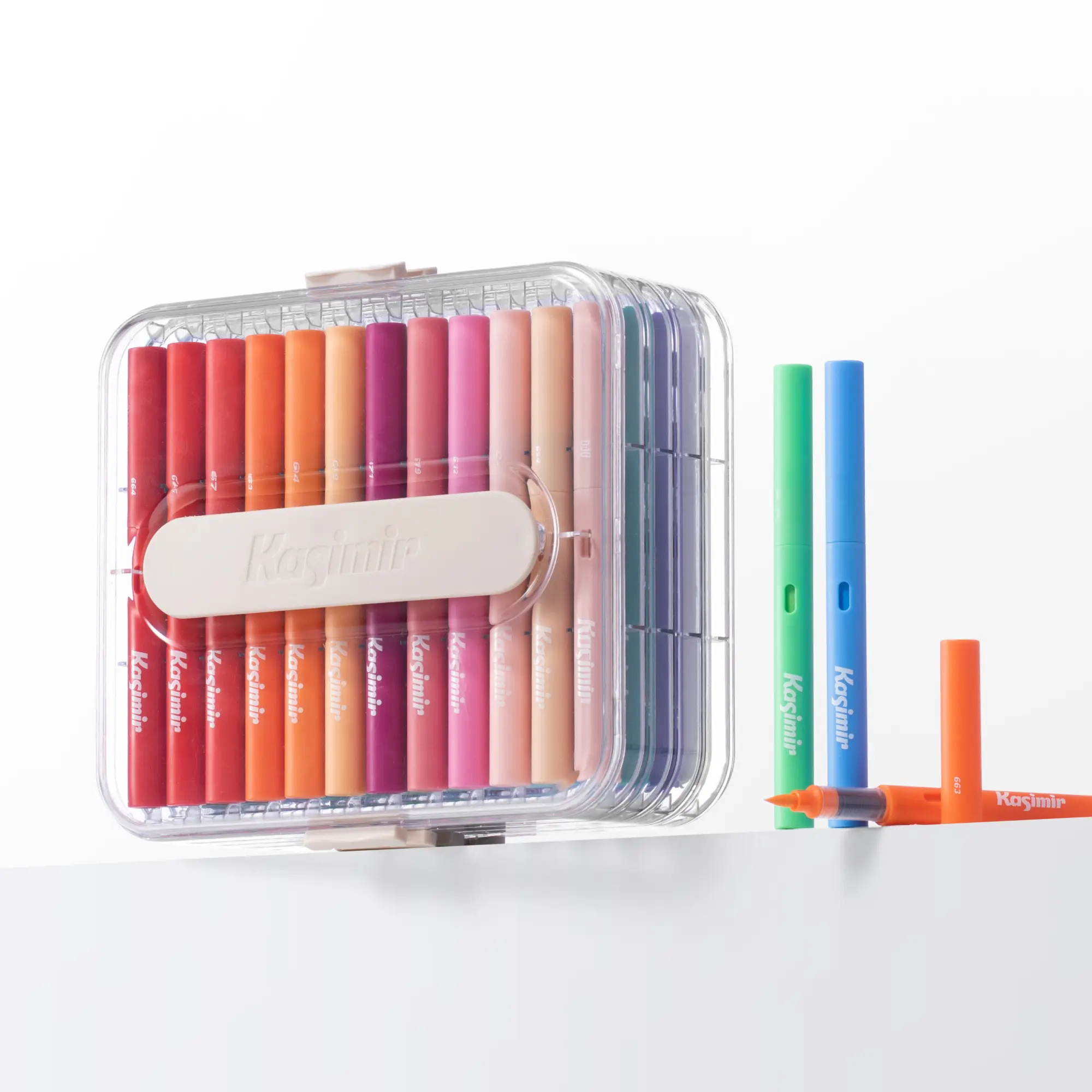 Kasimir RichFlow Acrylic Marker Set - Professional Grade Direct Ink Pens, Rich Pigment Coverage, Quick-Dry, Multi-Surface Compatibility, High Ink Utilization, Water-Based Washable Fabric Marker for Kids' Painting on Ceramic, Office & School Supplies
