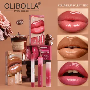 【Tri-color Set】 Matte Lip Liner Pen + Moisturizing Lip Gloss Lipstick Combo | Easy-to-Apply Lip Makeup Kit That Doesn't Stain Cups | 3D Lip Shape Liner with Mirror-Like Glossy Lip Color | Essential for Daily Commuting and Casual Outings Makeup