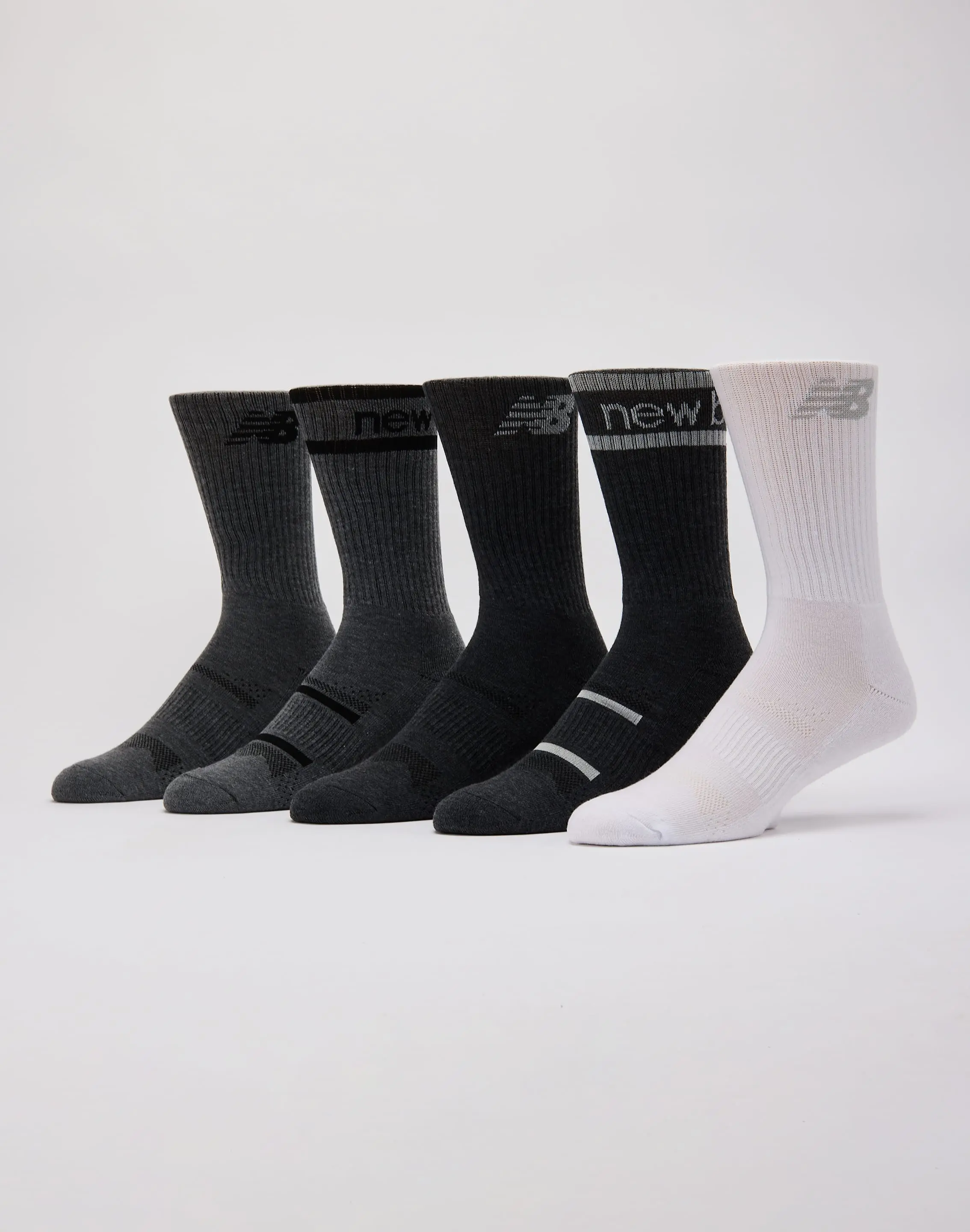 Mens New Balance Crew Socks 5-Pack