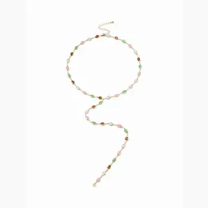 Cider OVAL RESIN Y SHAPE NECKLACE