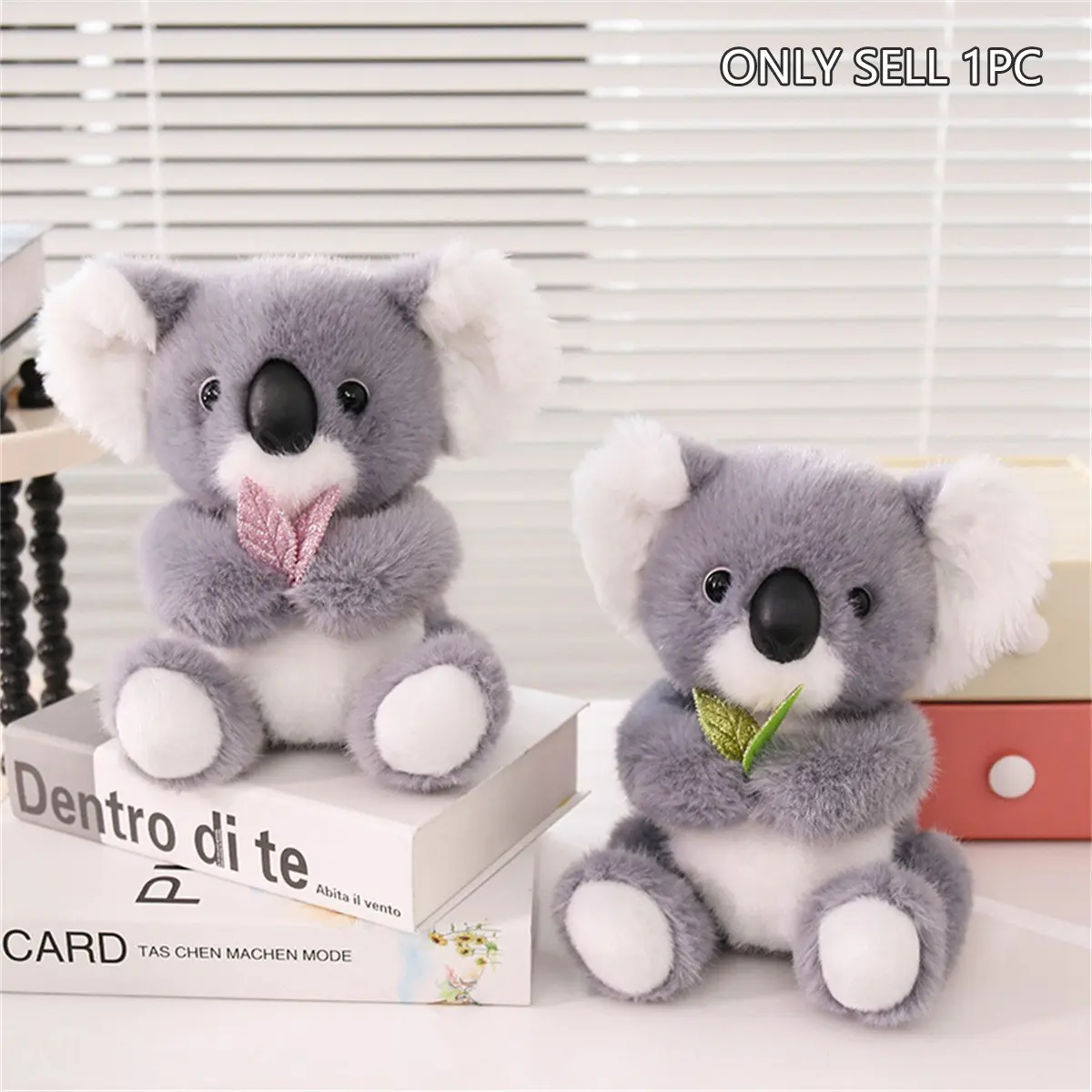 Cuddly Koala Plush Toy with Leaf, Soft Adorable Stuffed and Fluffy Cute Stuffed Animal, Home Decor, Car Decoration, Stuffed Animal Gifts, Wedding Gift, Kids Birthday Gift, Mother's Day Gift, Huggable Stuffed Animal