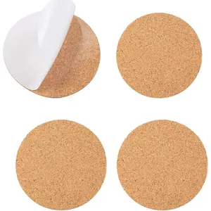 24 count Self-Adhesive Mini Backing Cork Coasters Tiles Sheets Round 4" for DIY Coasters and DIY Crafts Cork Board, Cork Tiles, Cork Mat (Round 24 count)
