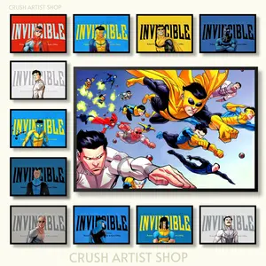 Invincible War Themed Canvas Poster Mark's Universe Variant Art Wall Decor Comic Style Gift for Teens Living Room Bedroom Dorm Solid Wood Textured Frame Waterproof Moisture-Proof Design