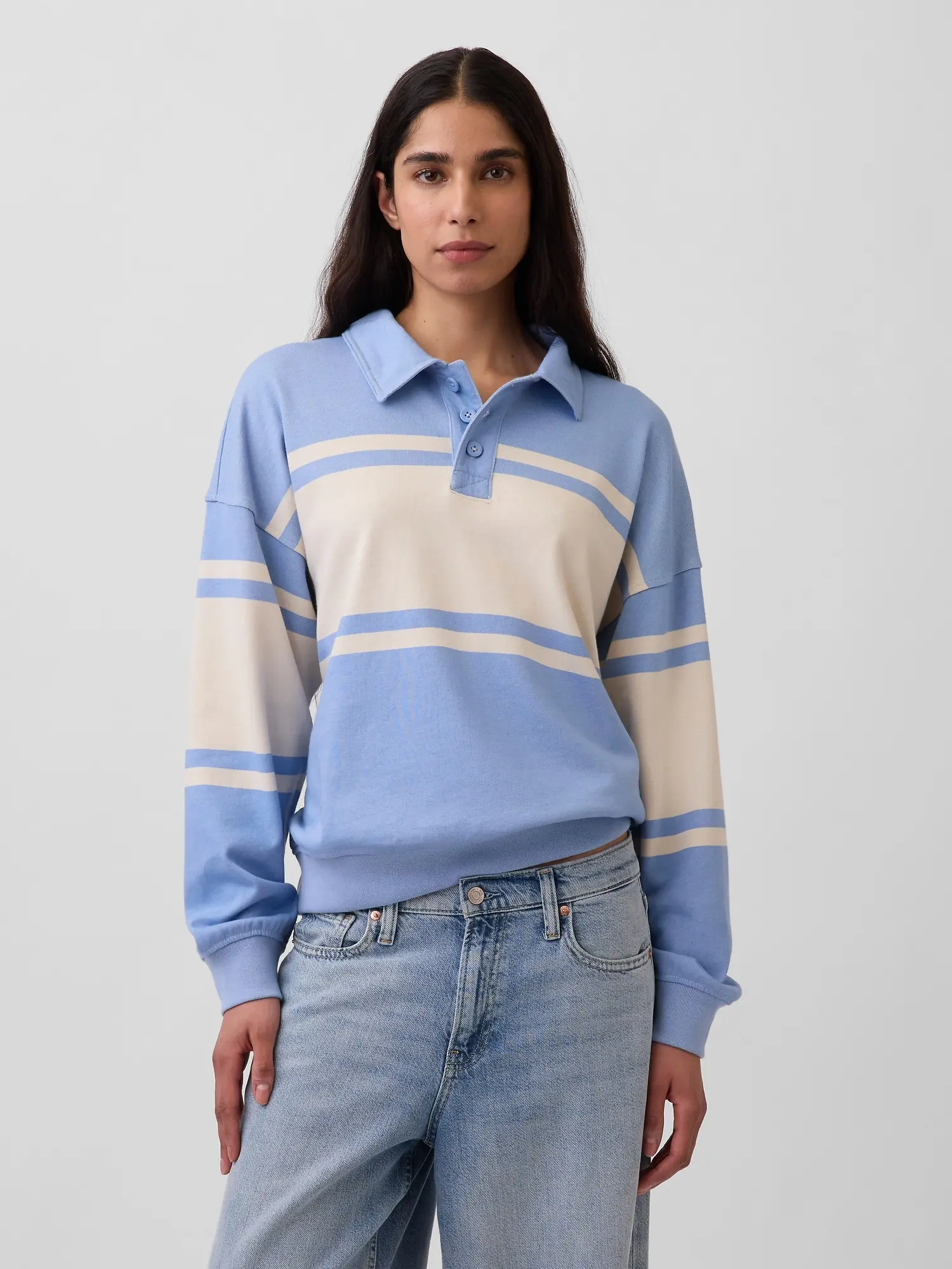 Gap Women's VintageSoft Terry Oversized Polo Sweatshirt