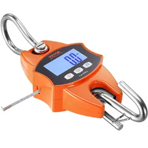 VEVOR Digital Crane Scale, 660 lbs/300 kg, Industrial Heavy Duty Hanging Scale with Cast Aluminum Case LCD Screen, Handheld Mini Crane with Hooks for Farm, Hunting, Fishing, Outdoor, Garage (Orange)VEVOR Super Brand Day
