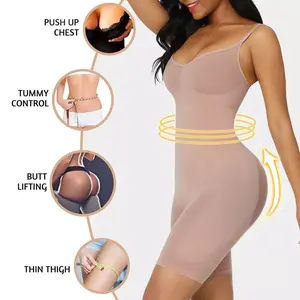 Women's Seamless Tummy Control Butt Lifter Bodysuit, Plus Size Slimming Body , One-Piece Sleeveless Slim Fit Underwear for Daily Wear & Party